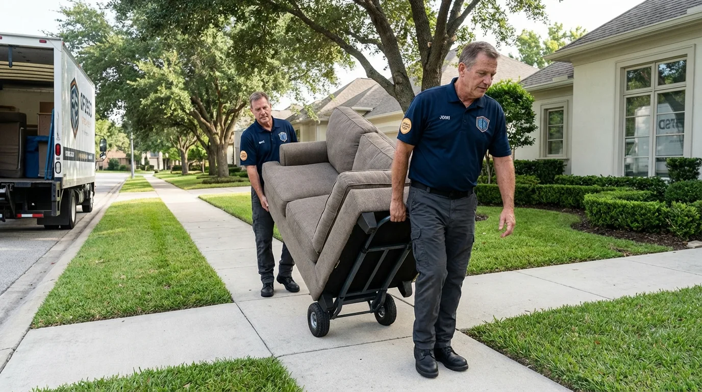 Local residential moving crew loading furniture in Hartsville, SC